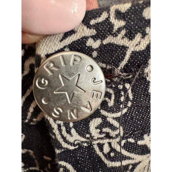 Vintage Womens Y2K Grip Jeans Floral Print Low Rise Sz 28 Bootcut Slim Rare Boho - Picture 13 of 16